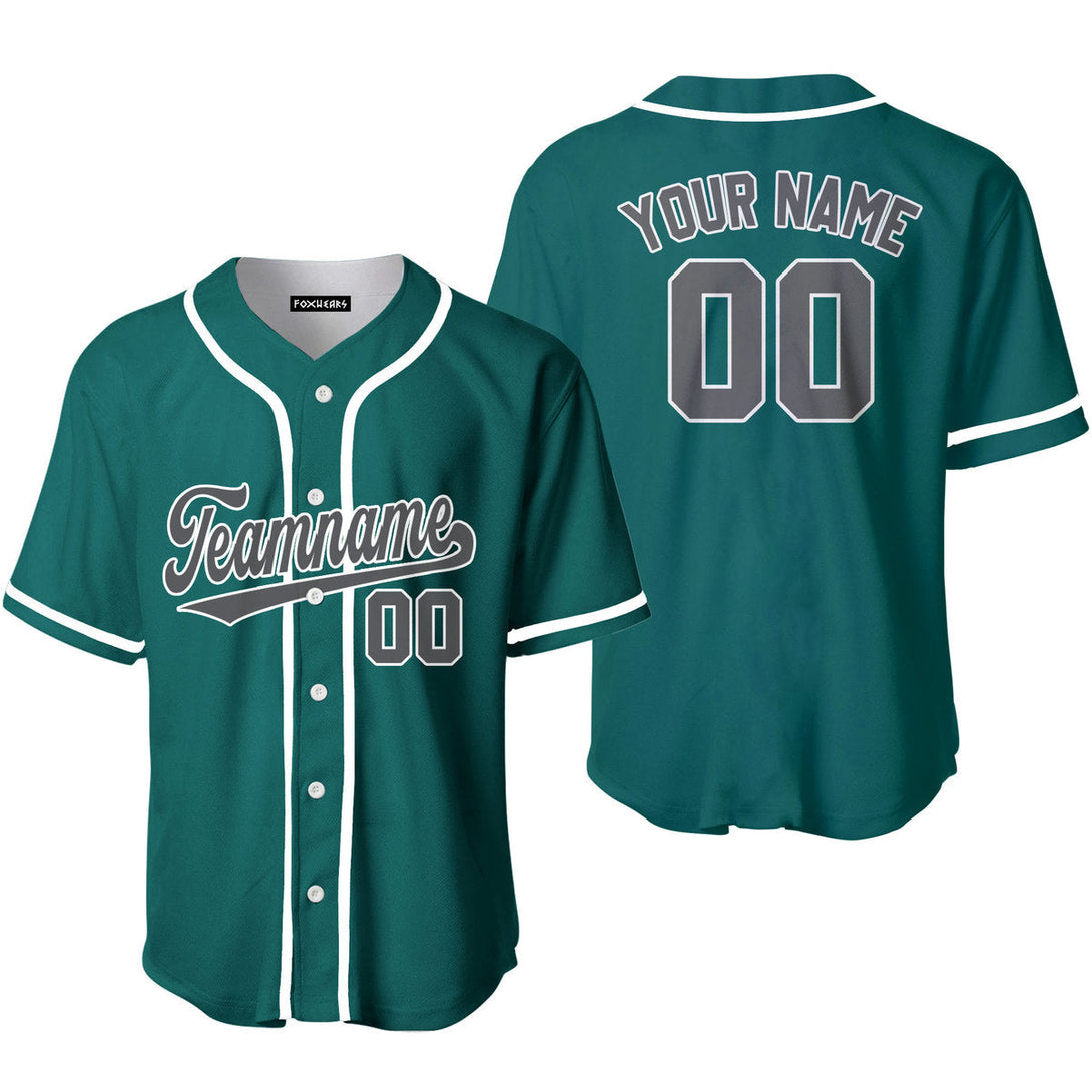 Custom Aqua Gray White Custom Baseball Jerseys For Men & Women