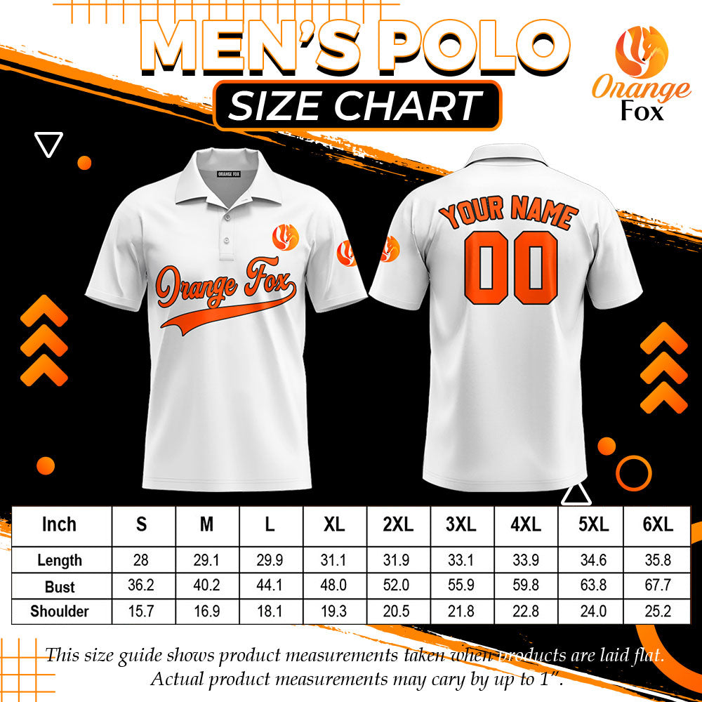 Custom Aqua Orange - White Custom Polo Shirt For Men