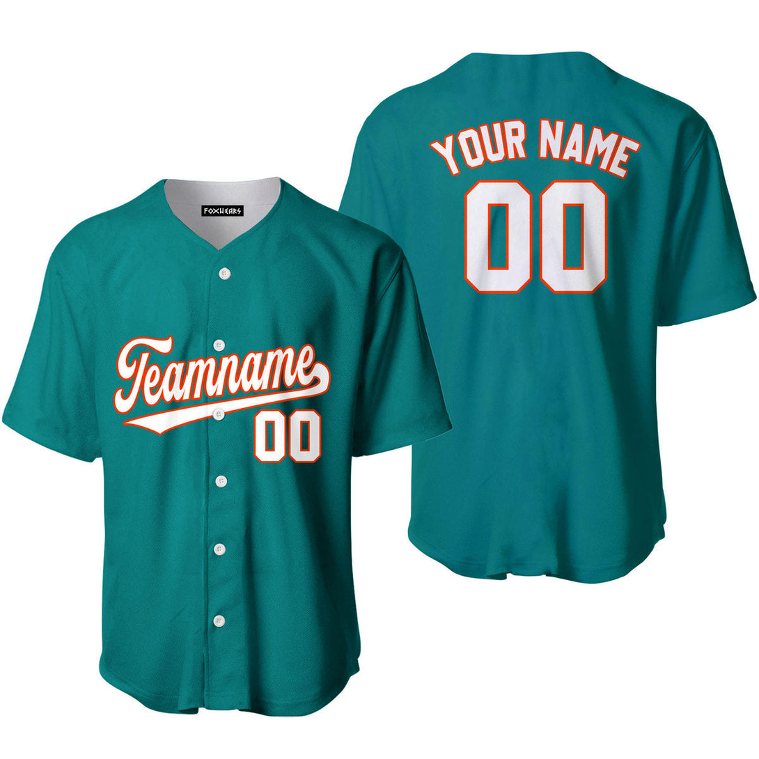 Custom Aqua White Orange Custom Baseball Jerseys For Men & Women