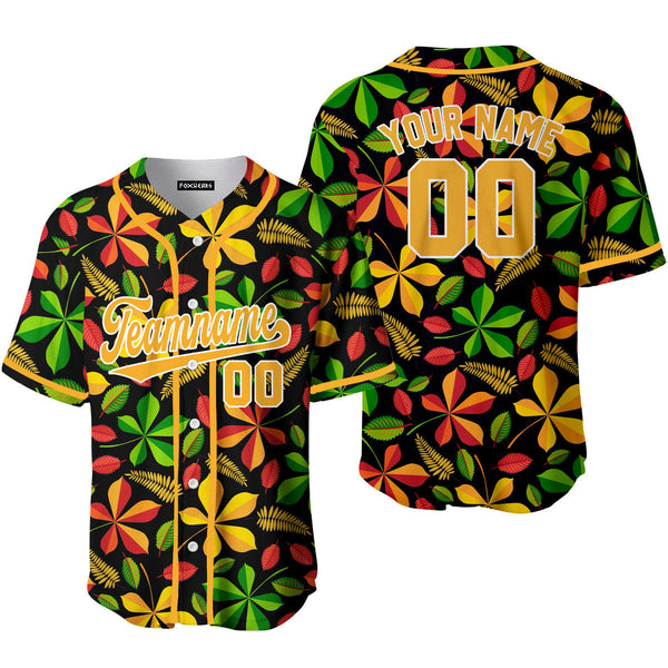 Custom Autumn Leaves Love Falls Pattern Orange White Custom Baseball Jerseys For Men & Women