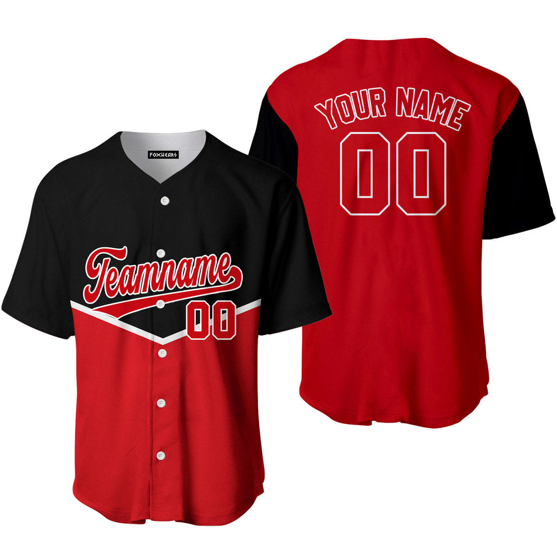 Custom Red Red-White Raglan Sleeves Baseball Jersey