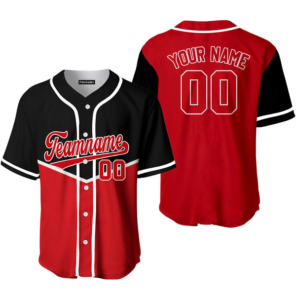 Custom Red Red-White Raglan Sleeves Baseball Jersey