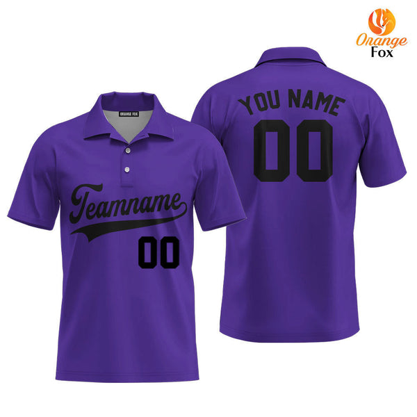 Custom Black And Purple Custom Polo Shirt For Men