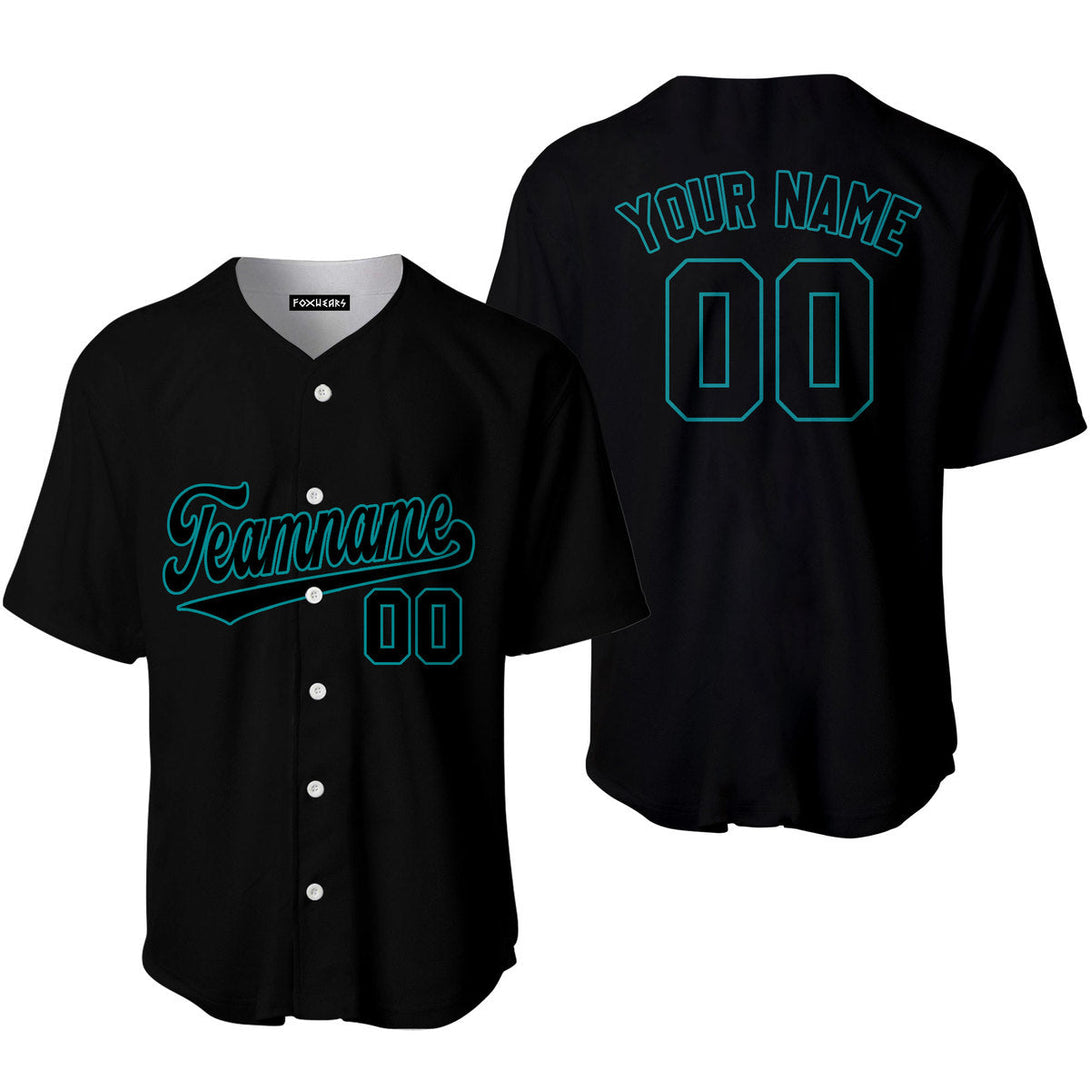 Custom Black Aqua Custom Baseball Jerseys For Men & Women