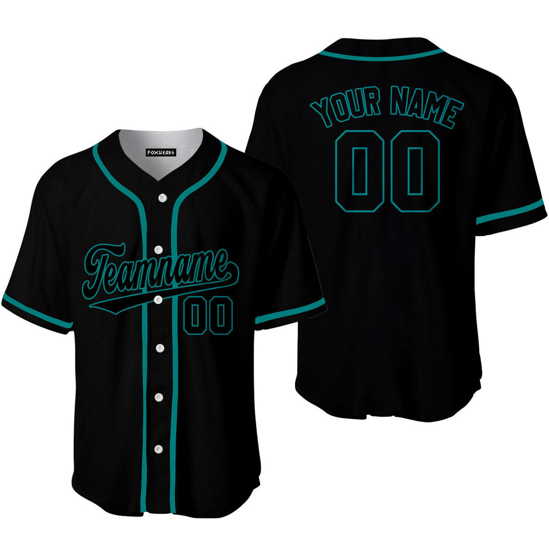 Custom Black Aqua Custom Baseball Jerseys For Men & Women