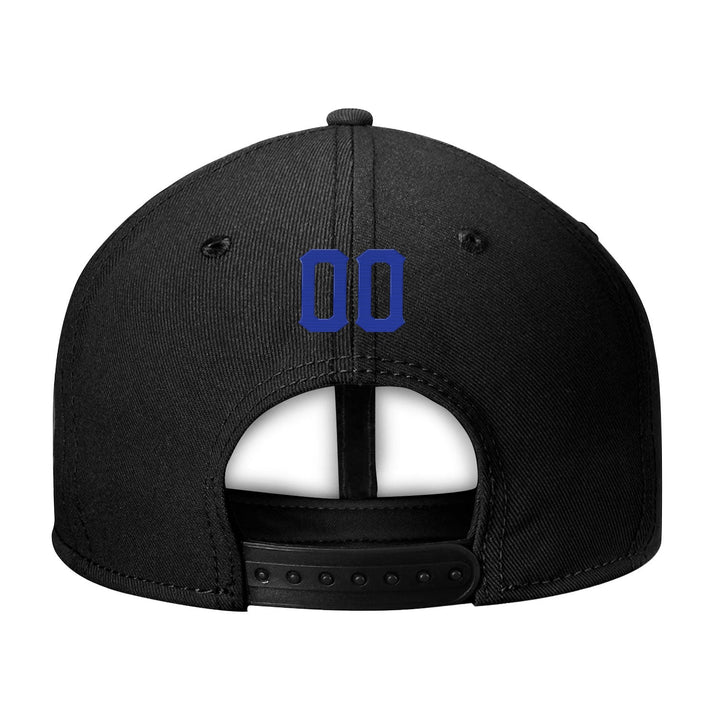 Custom Black Blue And Yellow Snapback Hat