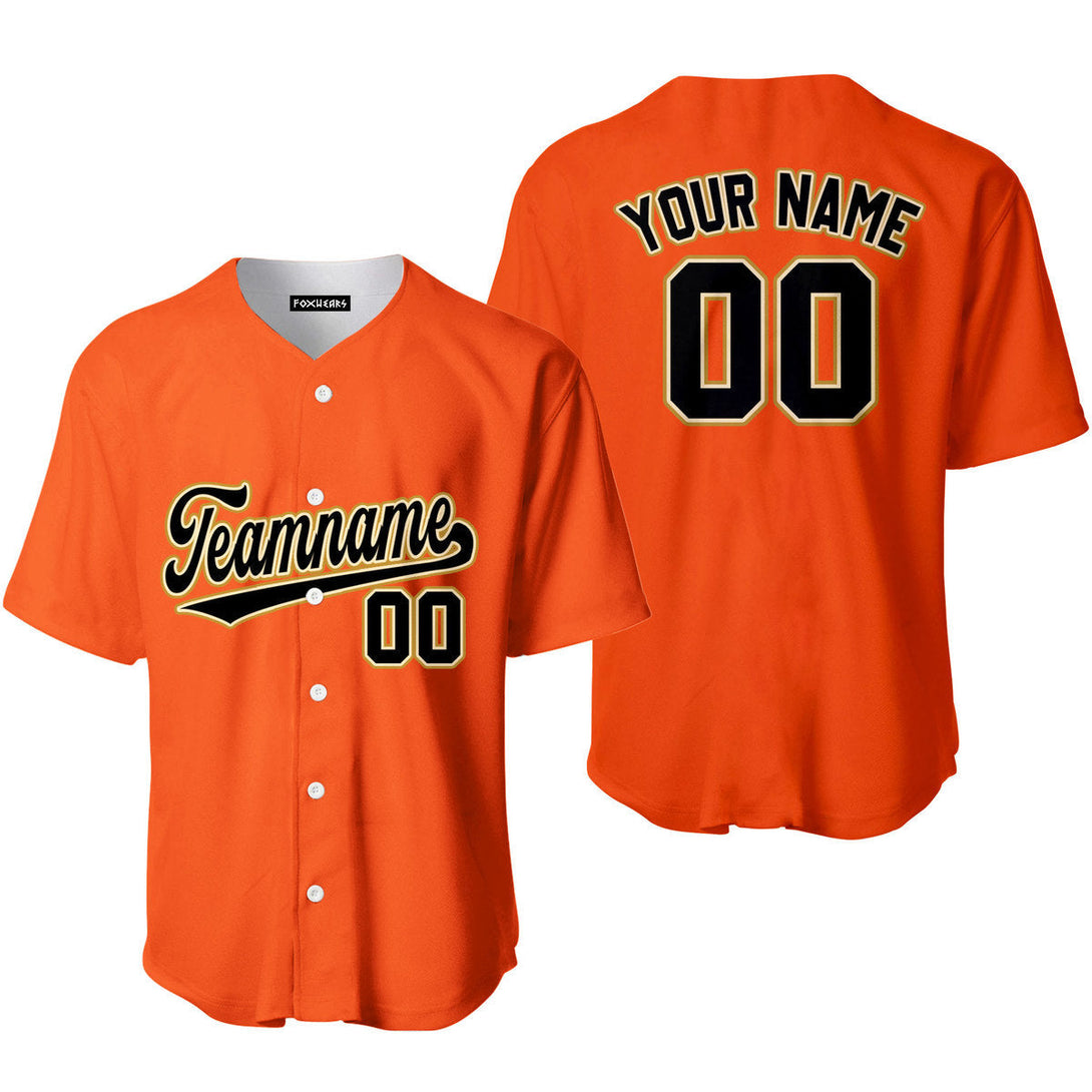 Custom Black Brown And Orange Custom Baseball Jerseys For Men & Women