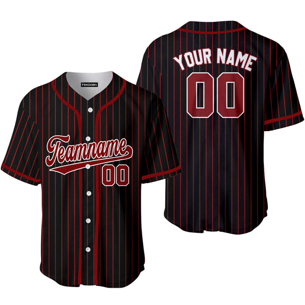 Custom Black Crimson Pinstripe White Crimson Jerseys For Men & Women