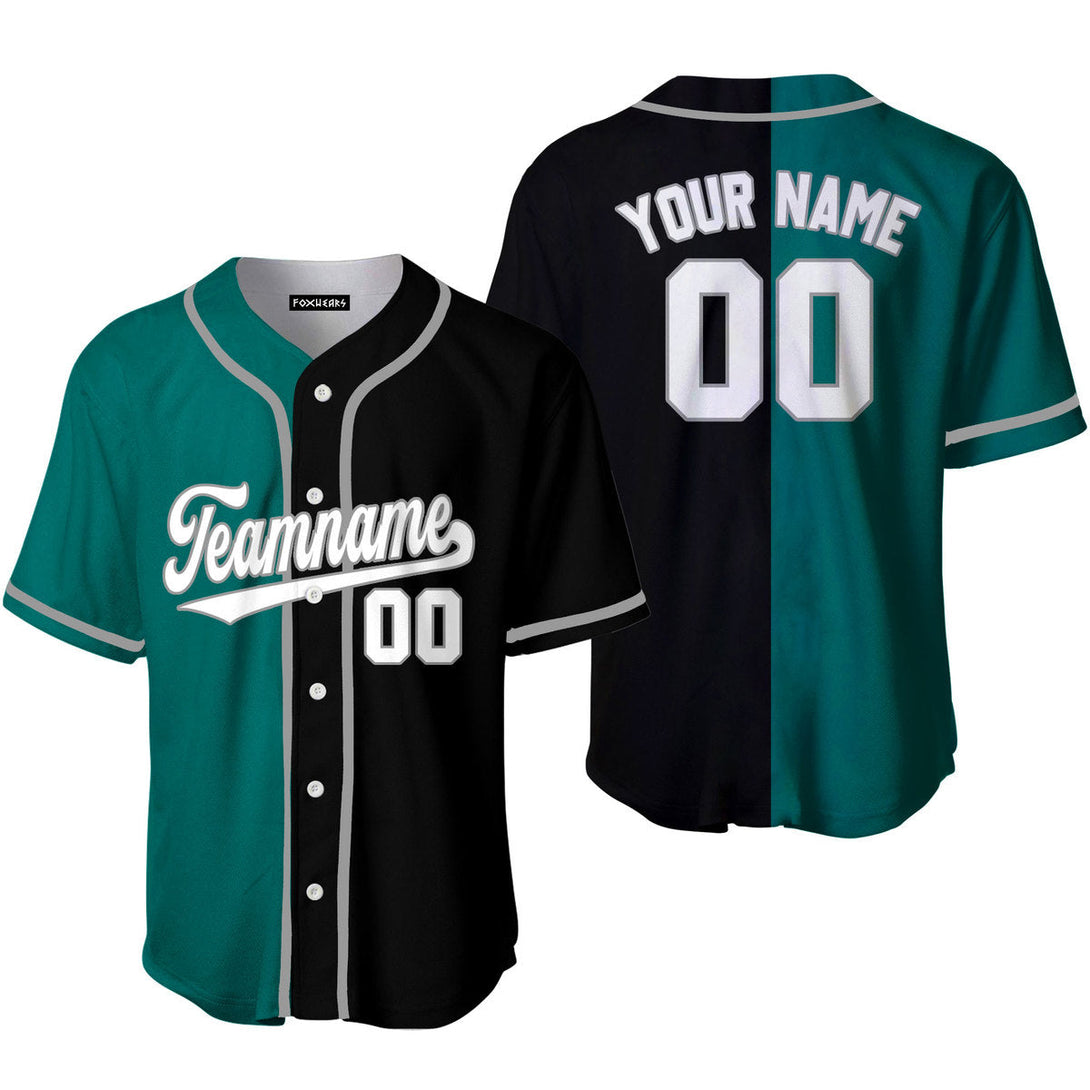 Custom Black Gray Teal Split Fashion Baseball Jerseys For Men & Women