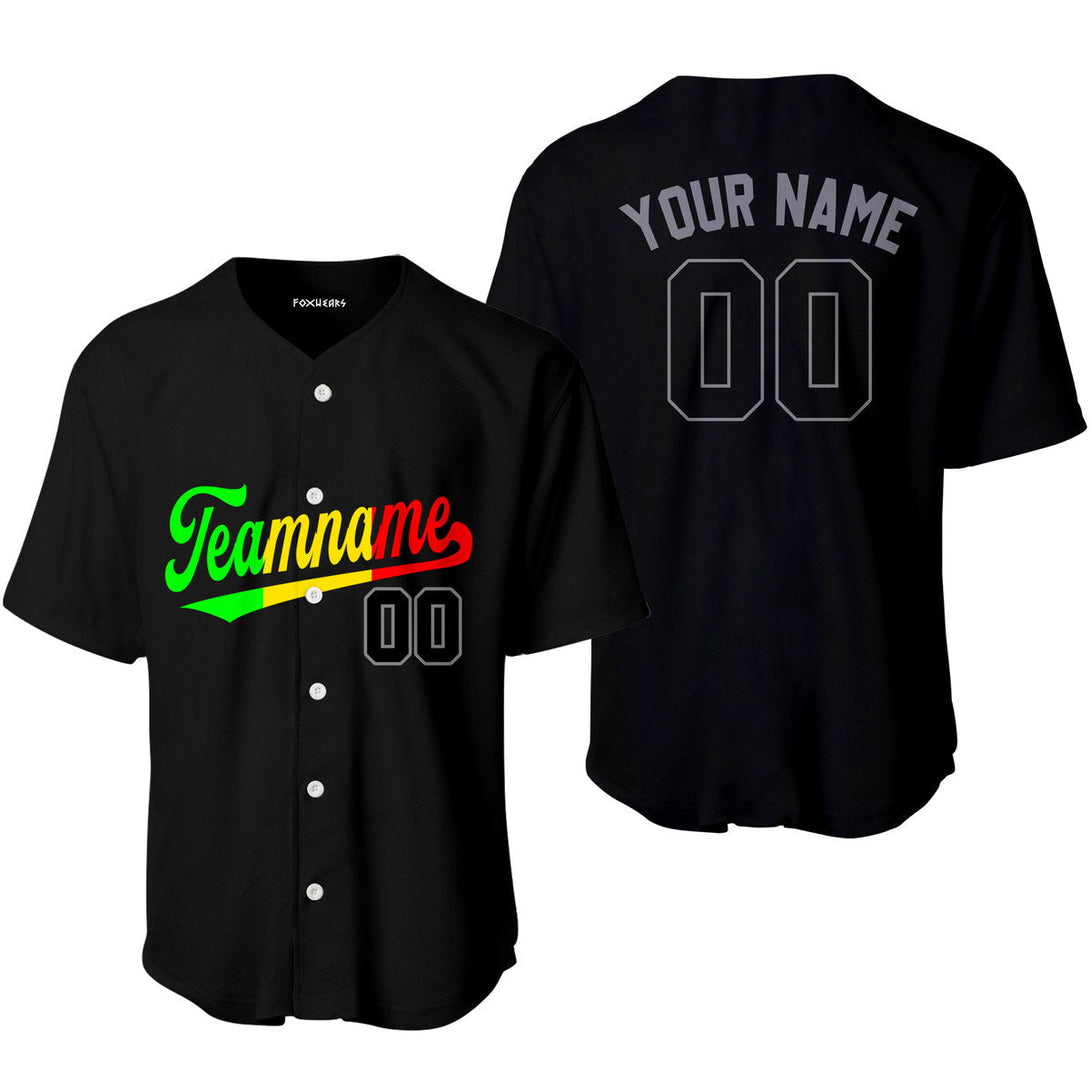 Custom Black Green Yellow Red Baseball Jerseys For Men & Women