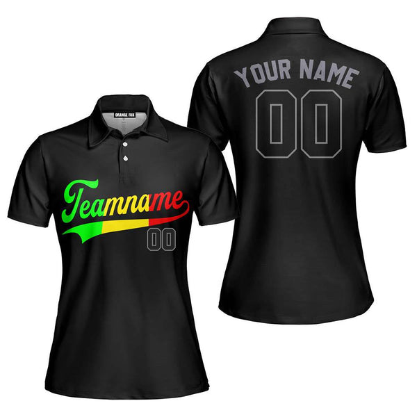 Custom Black Green Yellow Red Custom Polo Shirt For Women