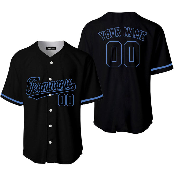 Custom Black Light Blue Custom Baseball Jerseys For Men & Women