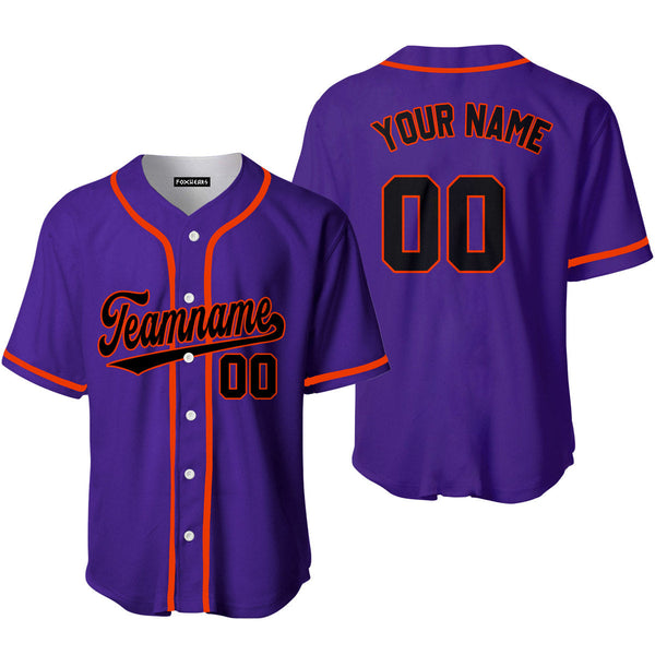 Custom Black Orange And Purple Custom Baseball Jerseys For Men & Women