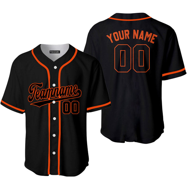 Custom Black Orange Custom Baseball Jerseys For Men & Women