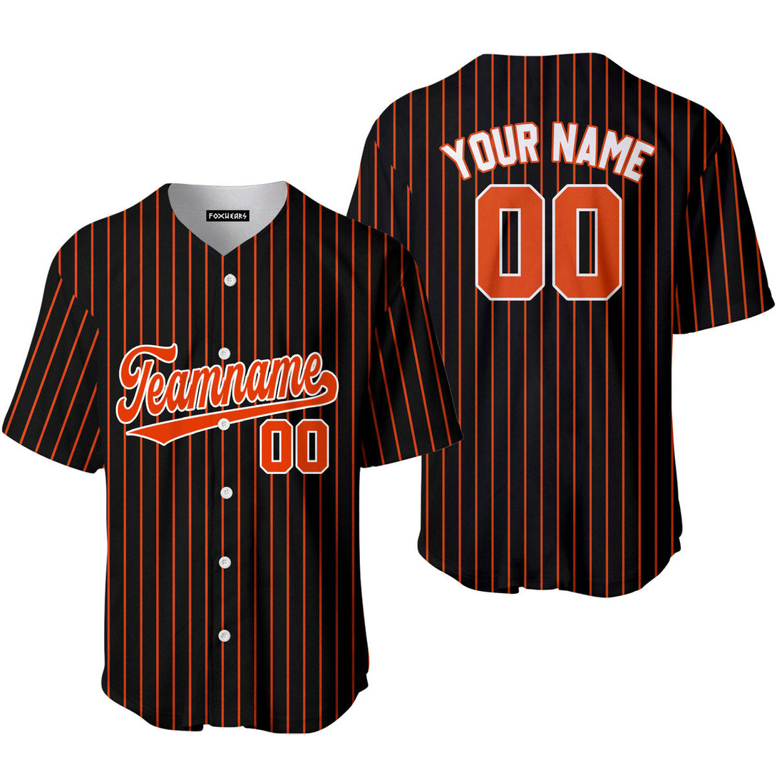 Custom Black Orange Pinstripe White Orange Jerseys For Men & Women