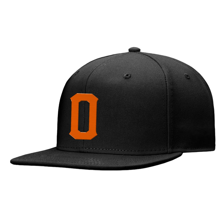 Custom Black Orange Snapback Hat