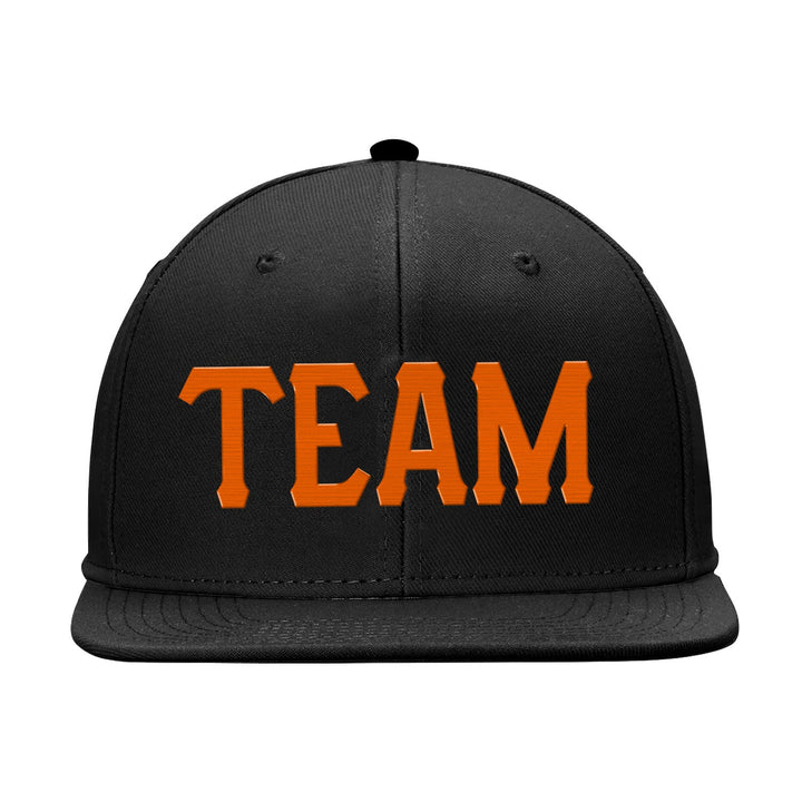 Custom Black Orange Snapback Hat