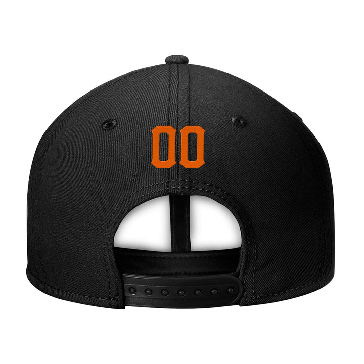 Custom Black Orange Snapback Hat