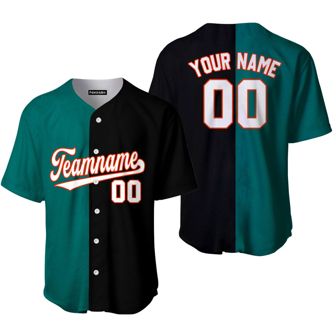 Custom Black Orange Teal Split Fashion Baseball Jerseys For Men & Women