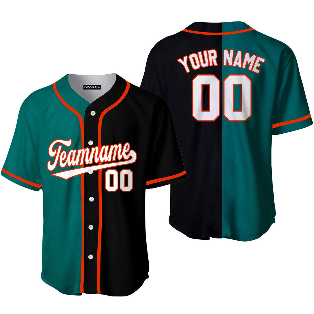 Custom Black Orange Teal Split Fashion Baseball Jerseys For Men & Women