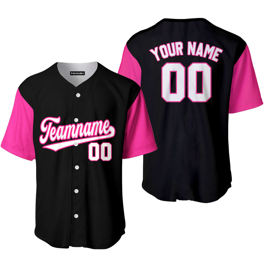 Custom Black Pink Raglan White Pink Baseball Jerseys For Men & Women