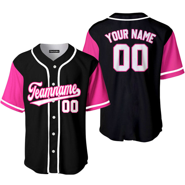 Custom Black Pink Raglan White Pink Baseball Jerseys For Men & Women