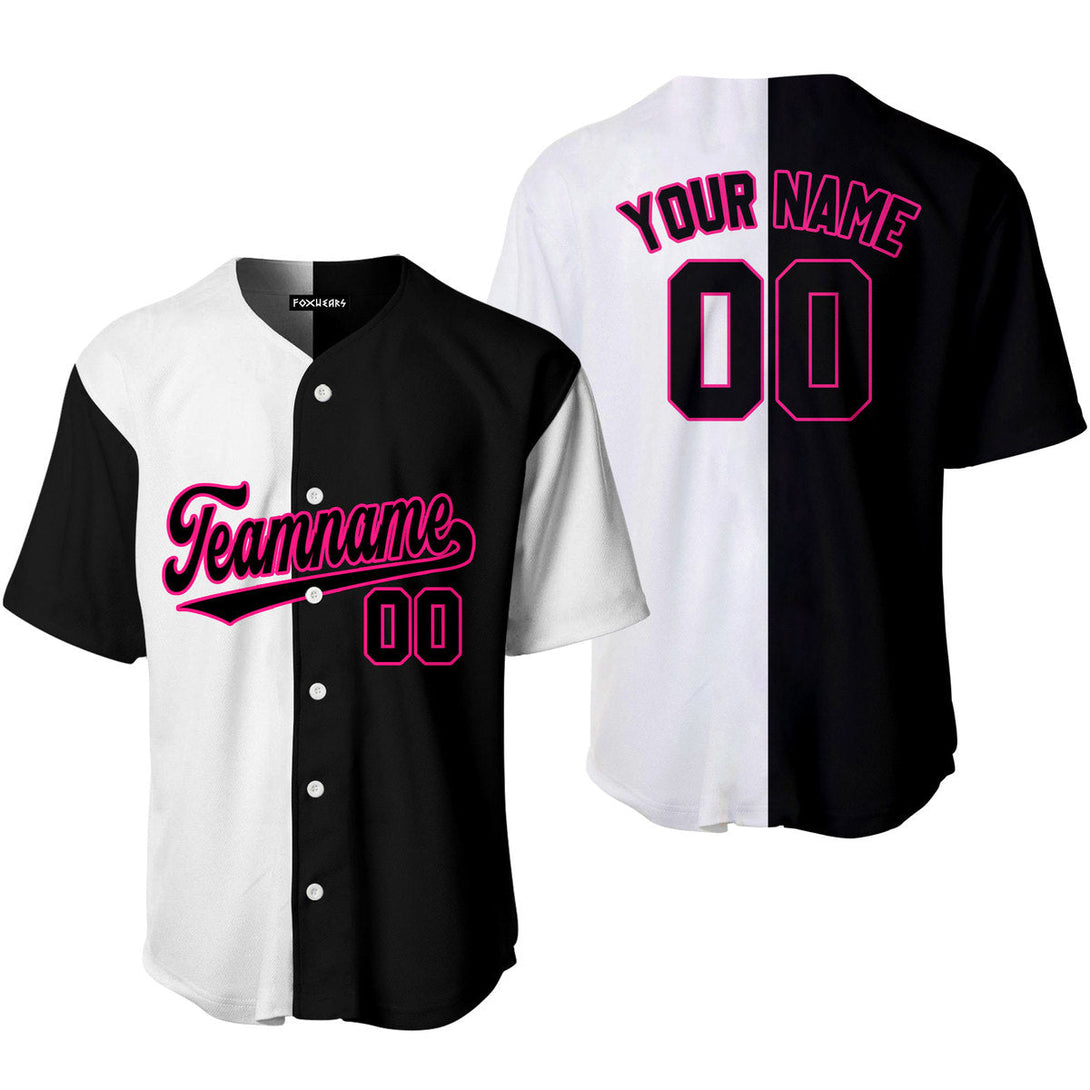 Custom Black Pink White Split Fashion Baseball Jerseys For Men & Women