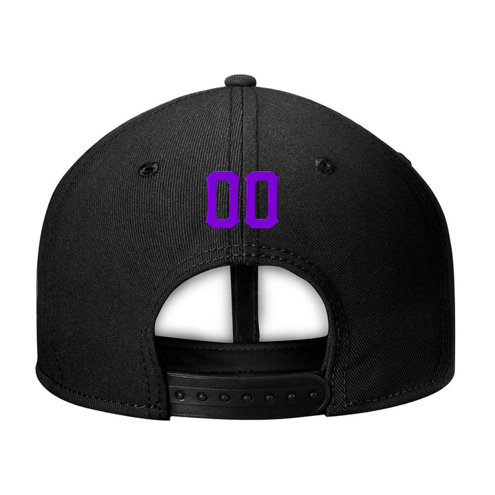 Custom Black Purple And Yellow Snapback Hat