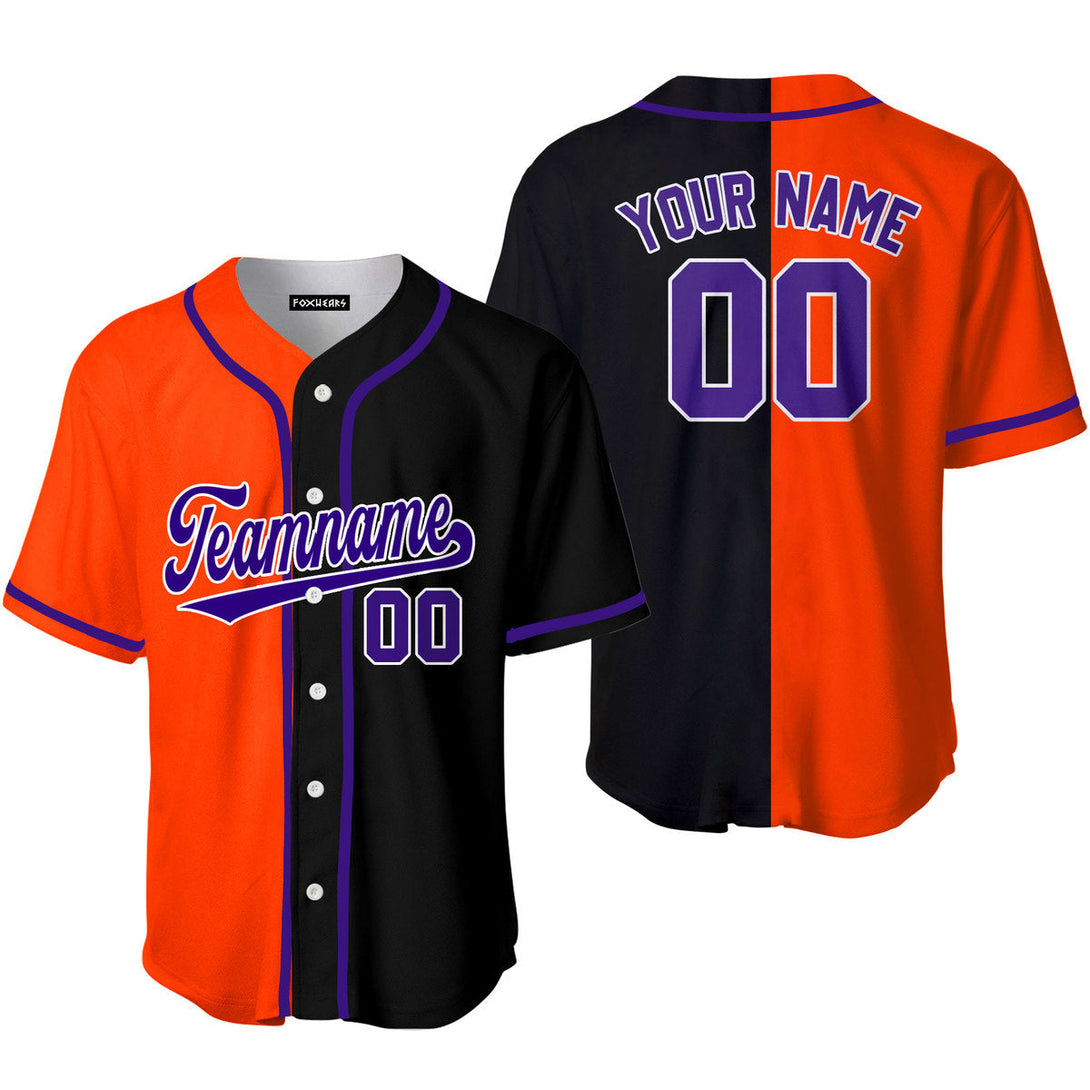 Custom Black Purple Orange Split Fashion Baseball Jerseys For Men & Women