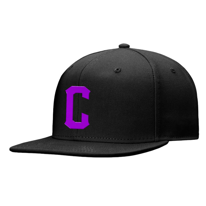 Custom Black Purple Snapback Hat