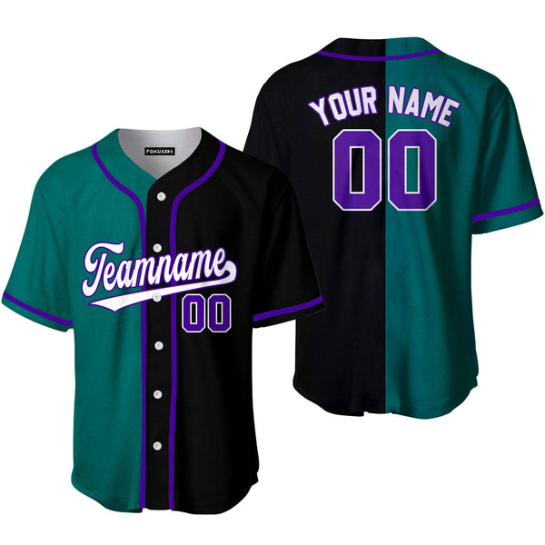 Custom Black Purple Teal Split Fashion Baseball Jerseys For Men & Women