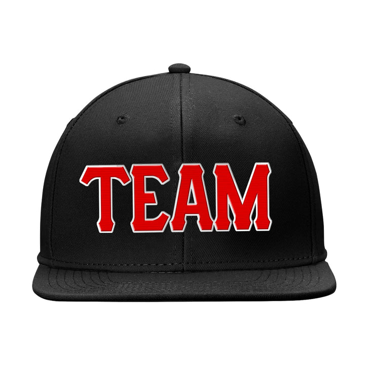 Custom Black Red And White Snapback Hat