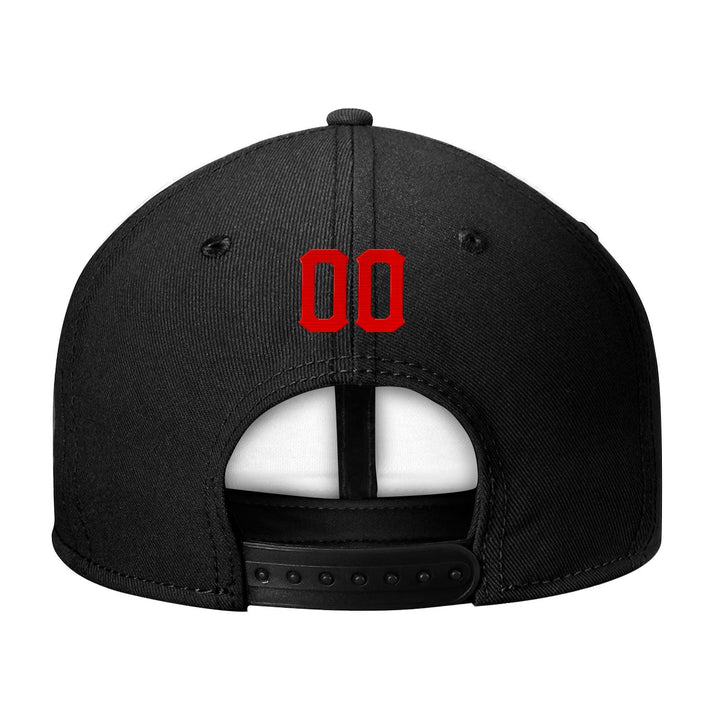 Custom Black Red And White Snapback Hat