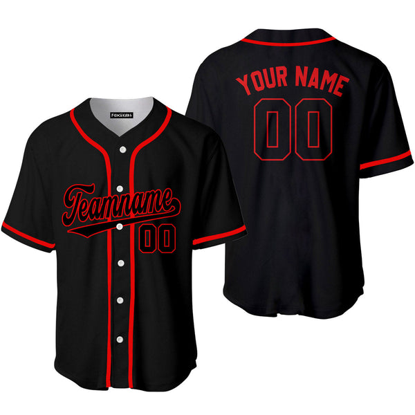 Custom Black Red Custom Baseball Jerseys For Men & Women