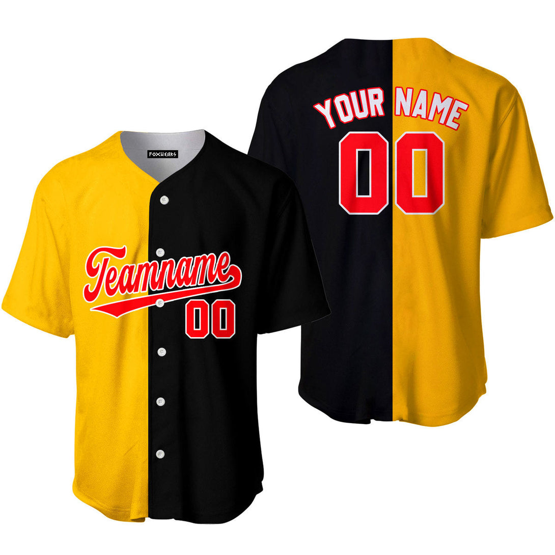 Custom Black Red Gold Baseball Jerseys For Men & Women