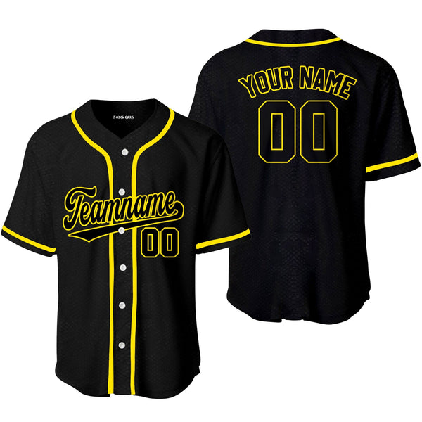 Custom Black Snakeskin Gold Yellow Custom Baseball Jerseys For Men & Women