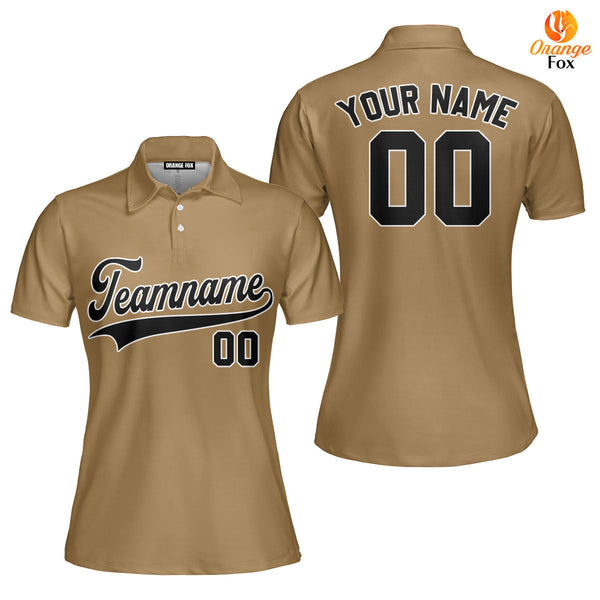 Custom Black White And Brown Custom Polo Shirt For Women