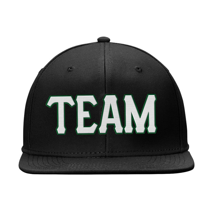 Custom Black White And Green Snapback Hat