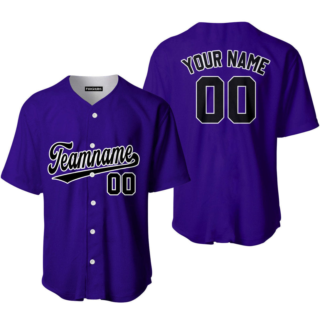 Custom Black White And Purple Custom Baseball Jerseys For Men & Women