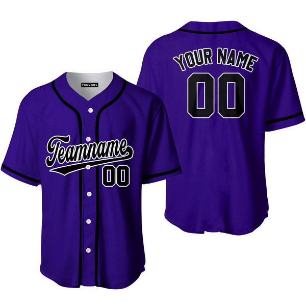 Custom Black White And Purple Custom Baseball Jerseys For Men & Women