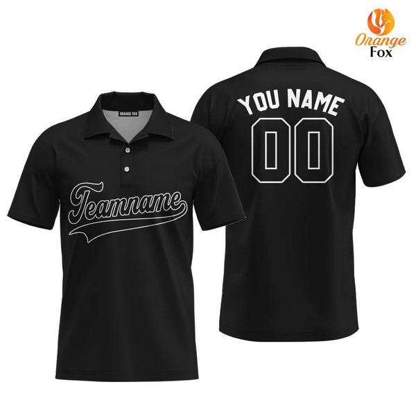 Custom Black White Custom Polo Shirt For Men