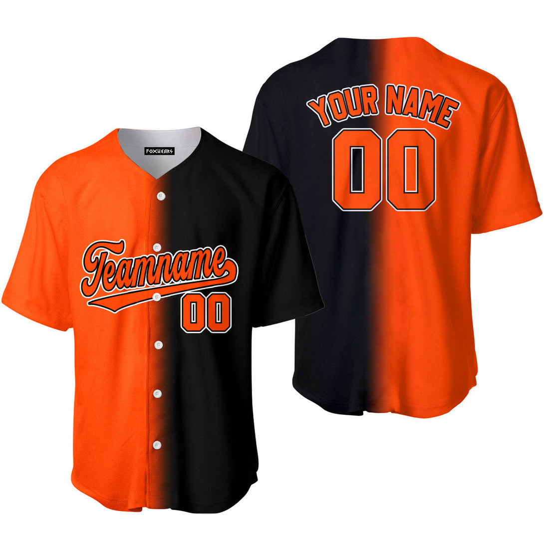 Custom Black White Orange Fade Fashion Baseball Jerseys For Men & Women