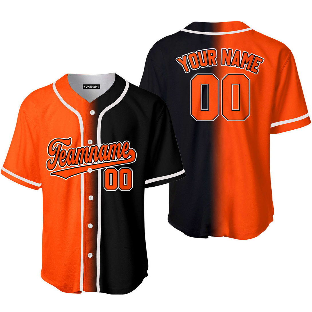 Custom Black White Orange Fade Fashion Baseball Jerseys For Men & Women