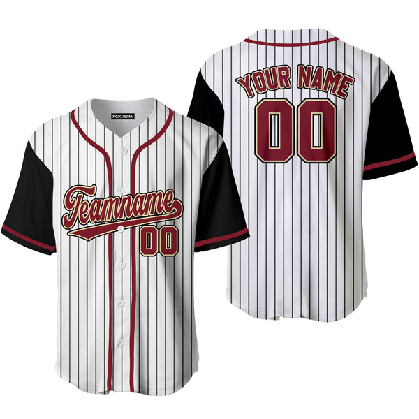 Custom Black White Pinstripe Crimson Cream Raglan Sleeves Baseball Jerseys For Men & Women