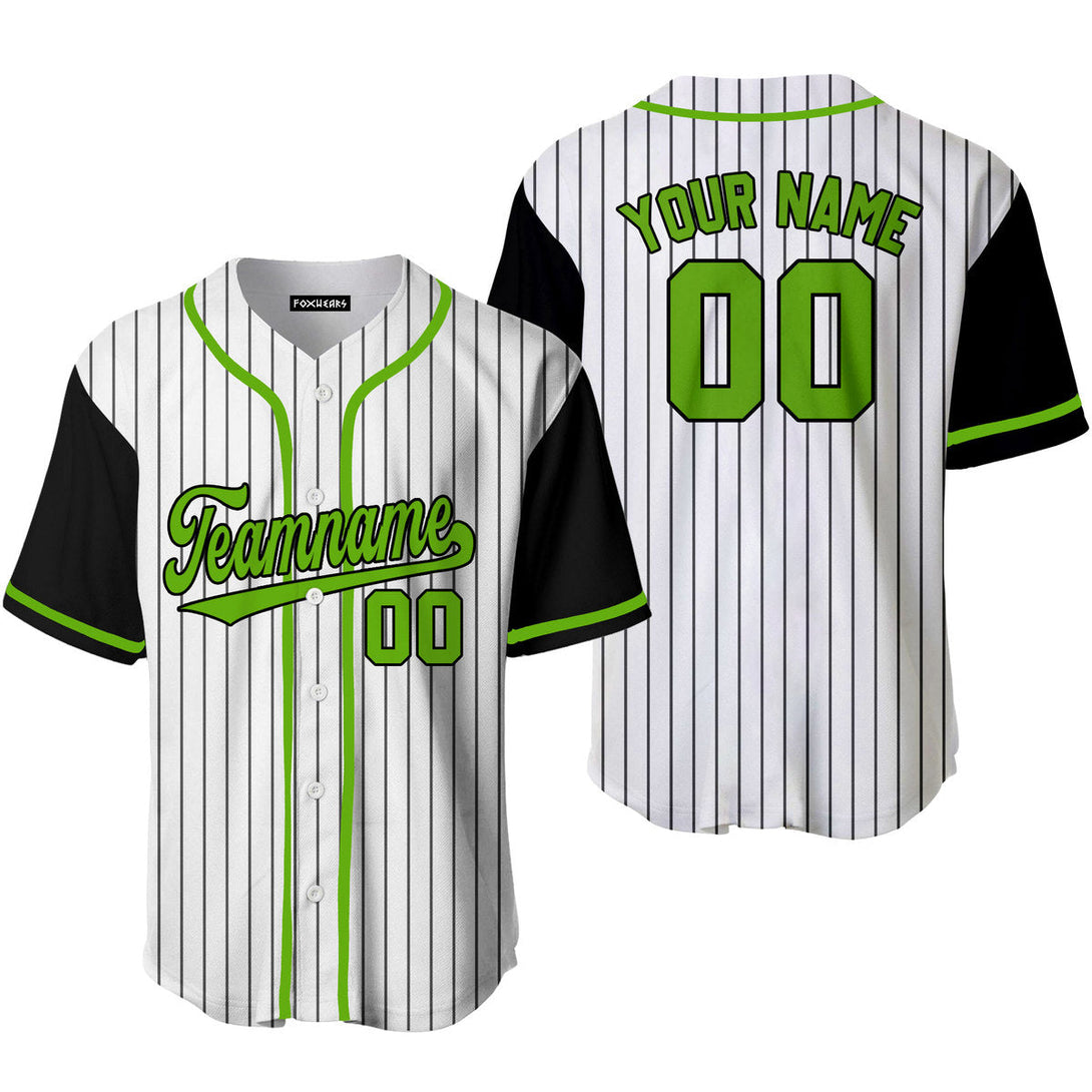 Custom Black White Pinstripe Kelly Green Black Raglan Sleeves Baseball Jerseys For Men & Women