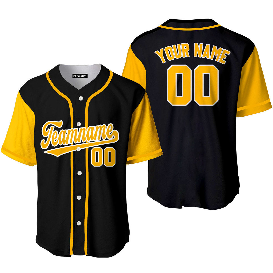 Custom Black Yellow Raglan Yellow White Baseball Jerseys For Men & Women