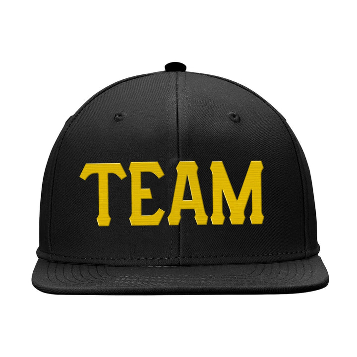 Custom Black Yellow Snapback Hat