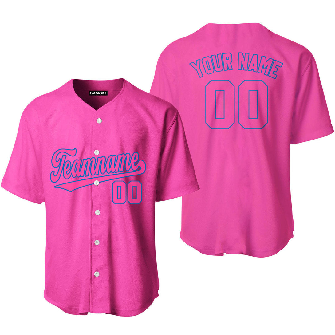 Custom Blue And Pink Custom Baseball Jerseys For Men & Women