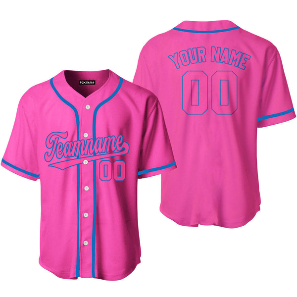 Custom Blue And Pink Custom Baseball Jerseys For Men & Women