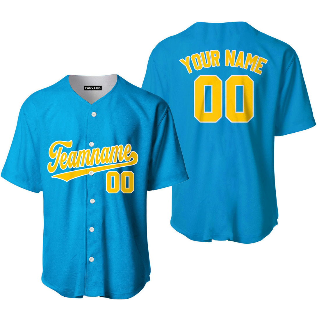 Custom Blue Gold White Custom Baseball Jerseys For Men & Women